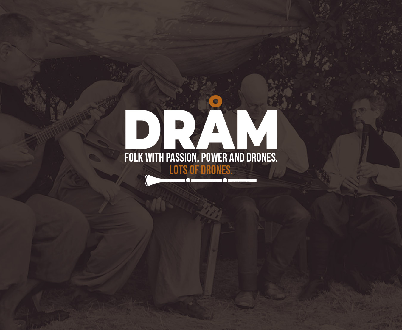 Dråm quartet with band logotype